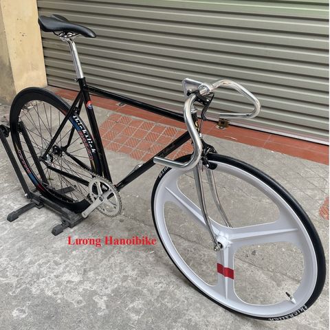 Xe đạp Fixed Gear Jayjo Song & Friend vintage thép vành trước 3 đao trắng
