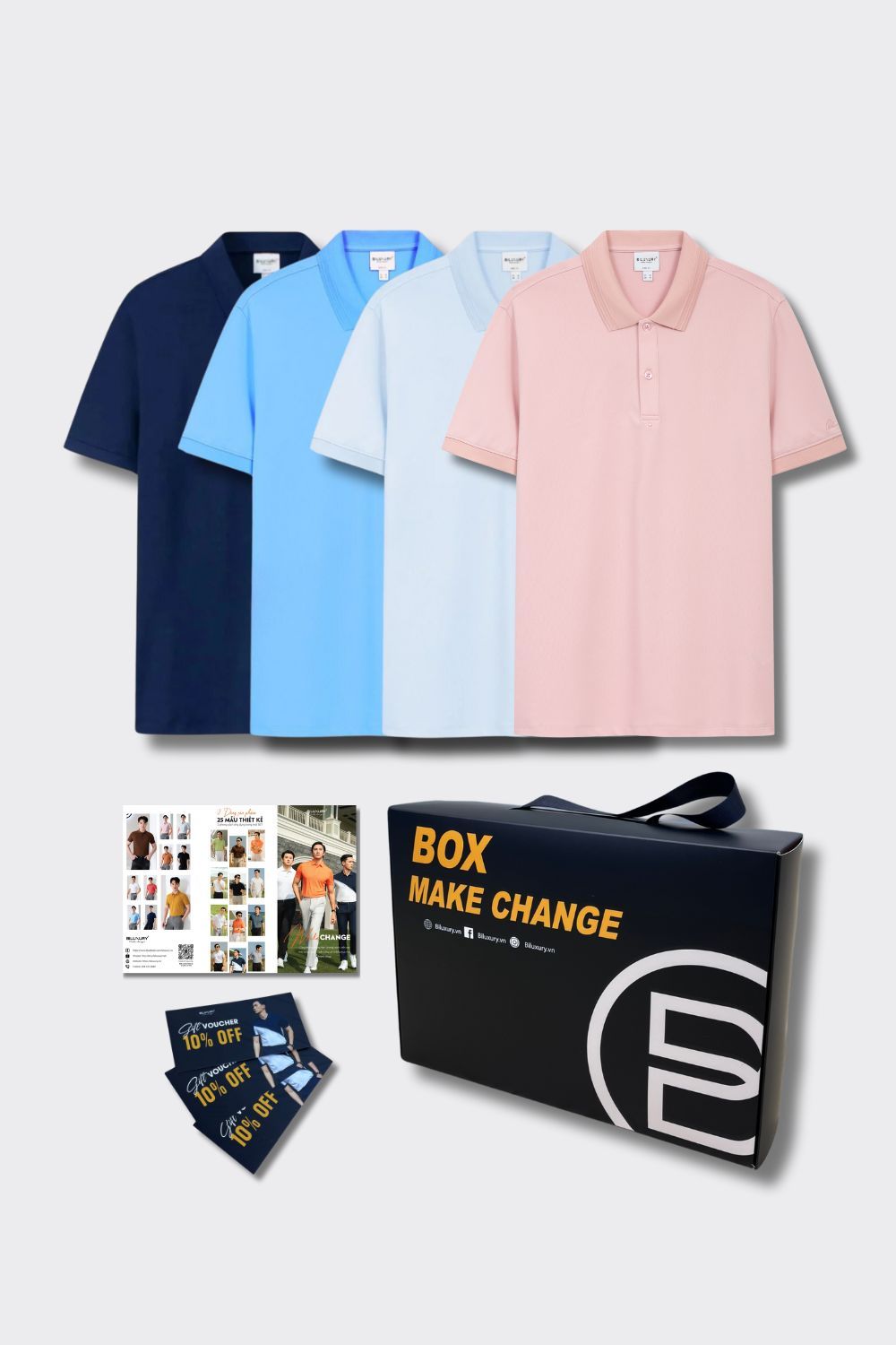  [Giảm 32%] Box 4 Polo Make Change Basic Colors 