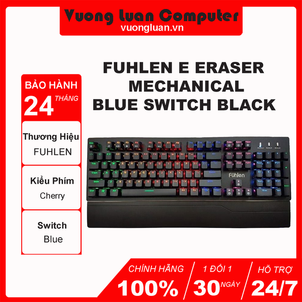 Bàn phím gaming Fuhlen E Eraser Mechanical Blue Switch Black