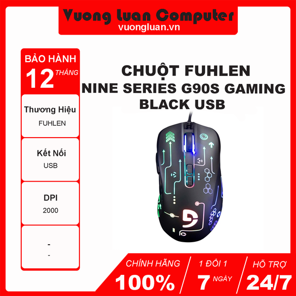Chuột Fuhlen Nine Series G90S Gaming Black USB