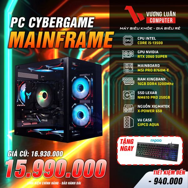PC Gaming Intel Core i5-13500 TRAY| RAM 16G| SSD Lexar 250Gb| VGA RTX 2060 Super 8gb