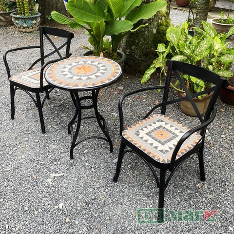  Bàn Ghế Sắt Ngoài Trời Mosaic MT3009 