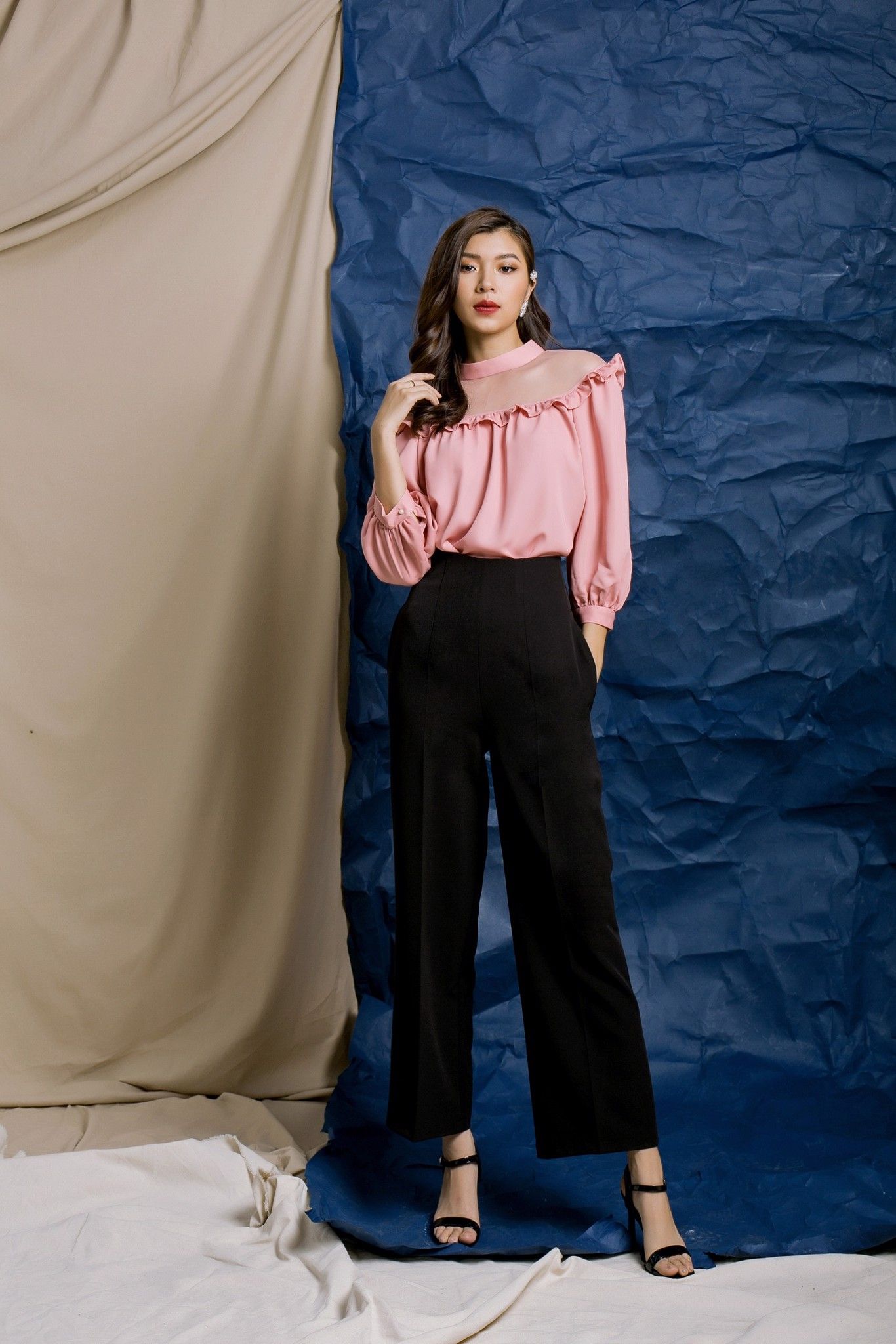 Sweetest Love Sheer Collar Blouse