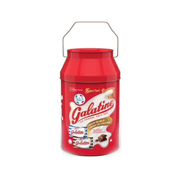 Xô Kẹo Sữa Và Sô Cô La Galatine Hộp Thiếc 200g