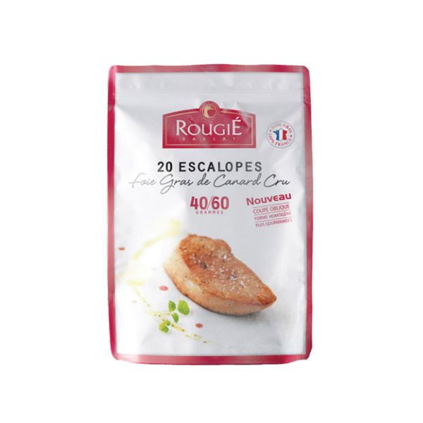 Gan vịt đông lạnh Rougie - Foie Gras De Canard Cru Slice 40/60 (~1kg/bag)