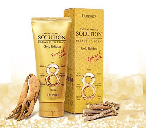 [SỮA RỬA MẶT] Cân Bằng Độ Ẩm Da Chiết Xuất Tinh Chất Vàng  DEOPROCE Natural Perfect Solution Cleansing Foam Gold Edition 170g