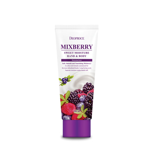 [KEM DƯỠNG TOÀN THÂN] Chiết Xuất Quả Việt Quất & Mâm Xôi Deoproce Mixberry Sweet Moisture Hand & Body 100ml