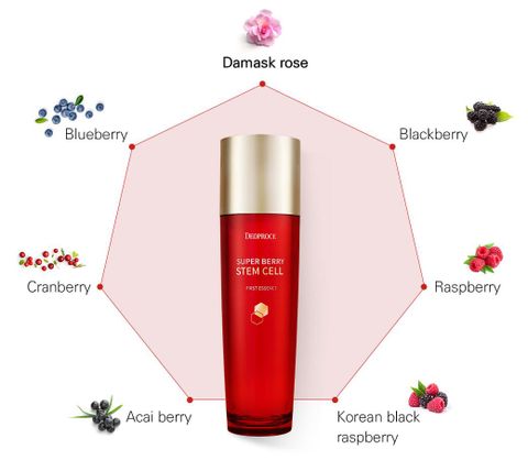 [SERUM LÃO HÓA] Cải Thiện Săn Chắc Da Chiết Xuất Quả Mọng Deoproce Super Berry Stem Cell First Essence 130ml