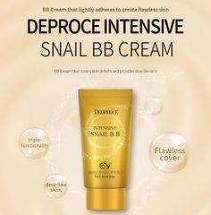 [KEM NỀN BB ] Làn Da Trắng tự nhiên Chiết Xuất Dịch Nhầy Ốc Sên Deoproce Intensive Snail B.B Cream SPF50+ PA+++ 50ml