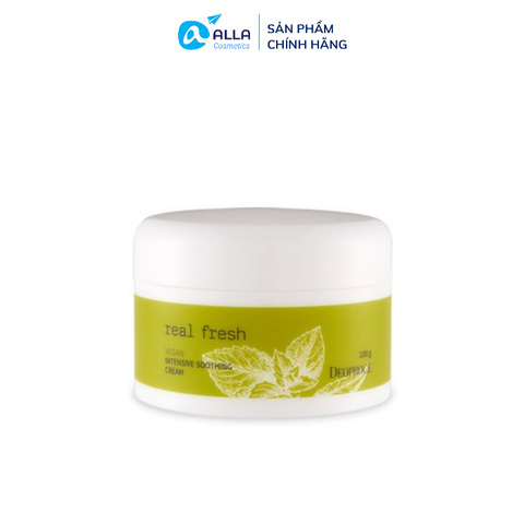 [KEM THẢO MỘC] Ngăn Ngừa Mụn Chiết Xuất 8 loại Thảo Mộc  DEOPROCE Real Fresh Vegan Intensive Soothing Cream 100g