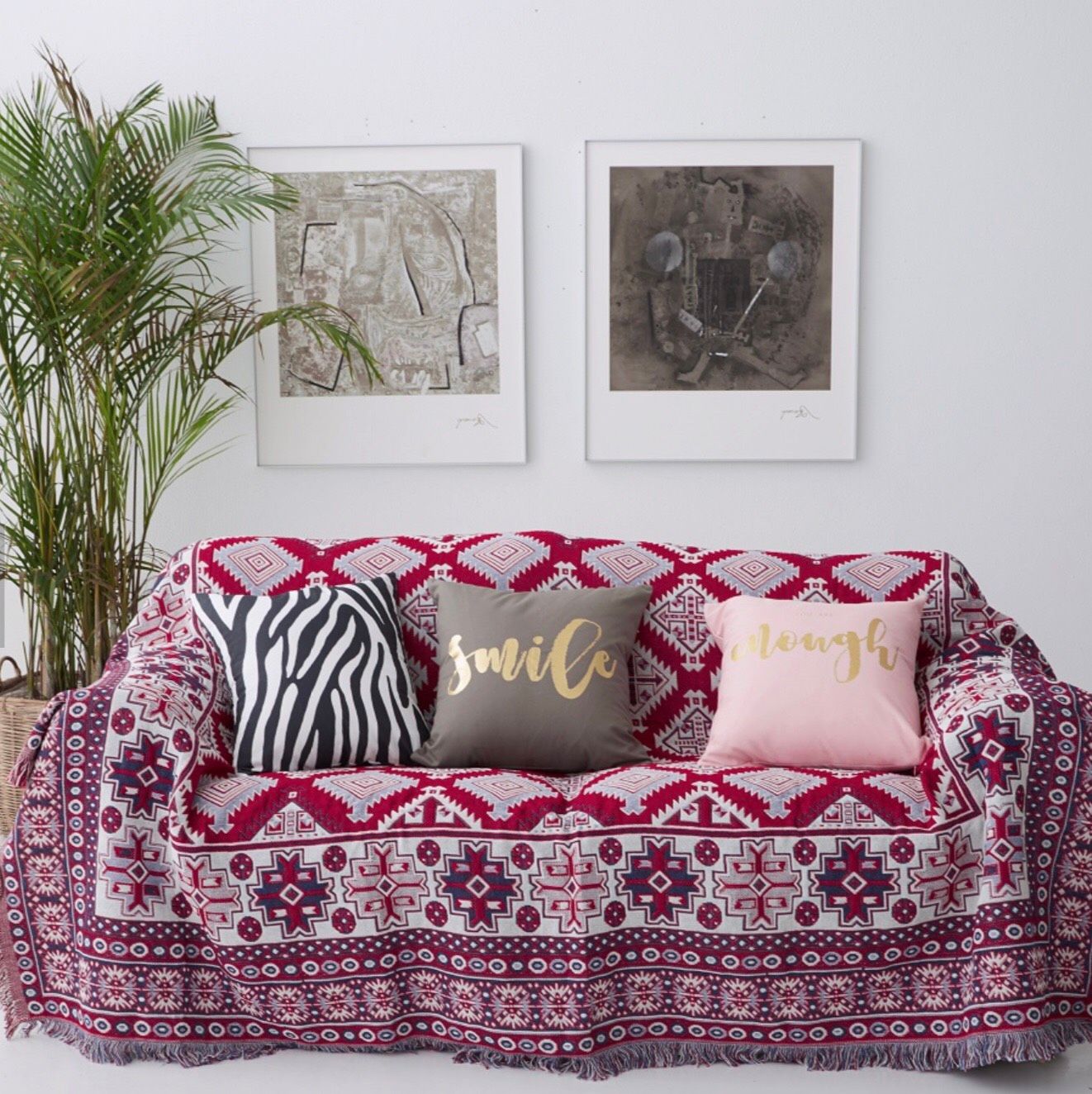 Red and white boho