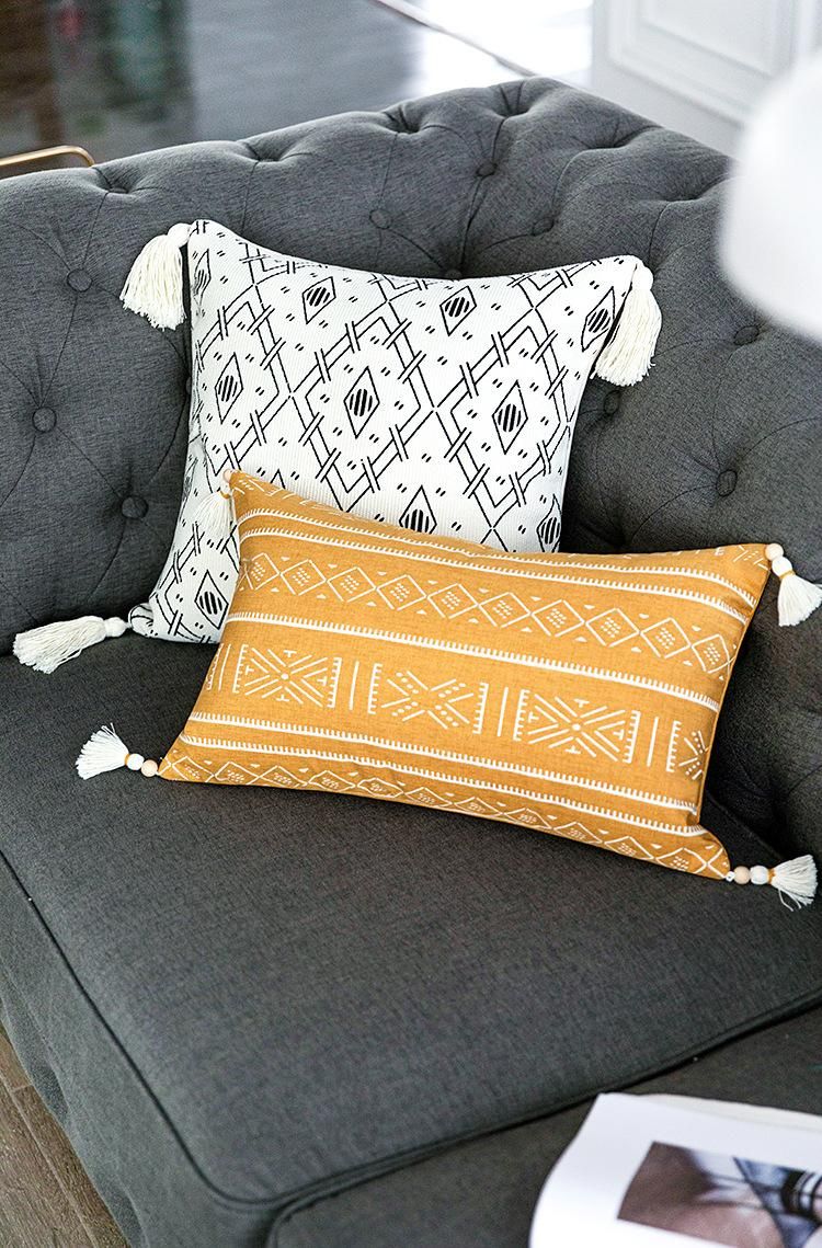 Vỏ gối Boho vàng