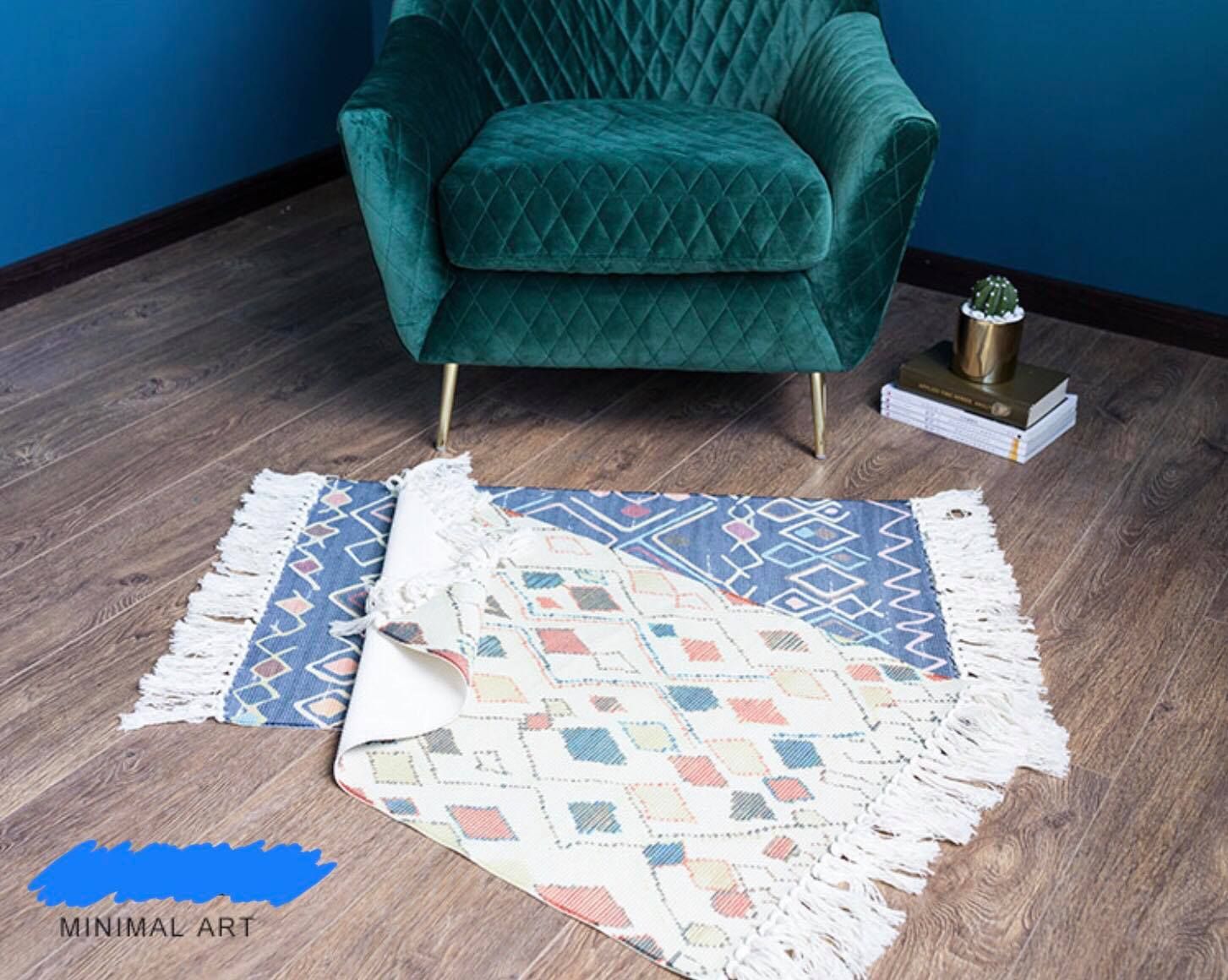 Thảm chân dệt thô Vintage