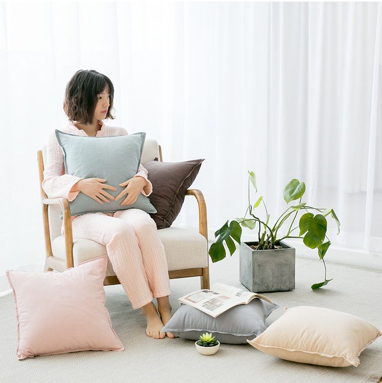 Vỏ gối Linen trơn màu