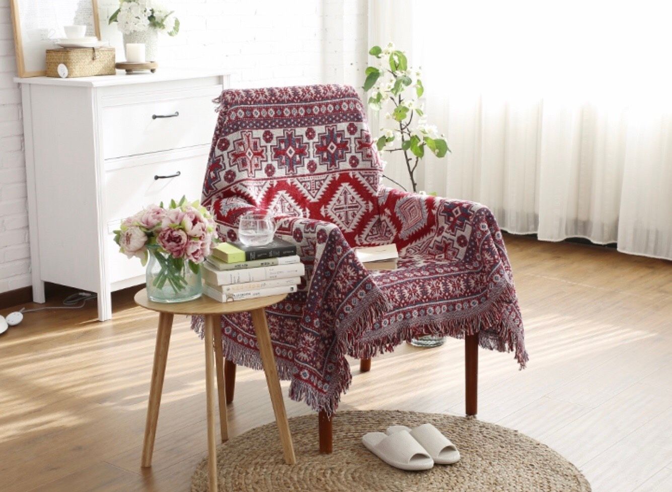 Red and white boho