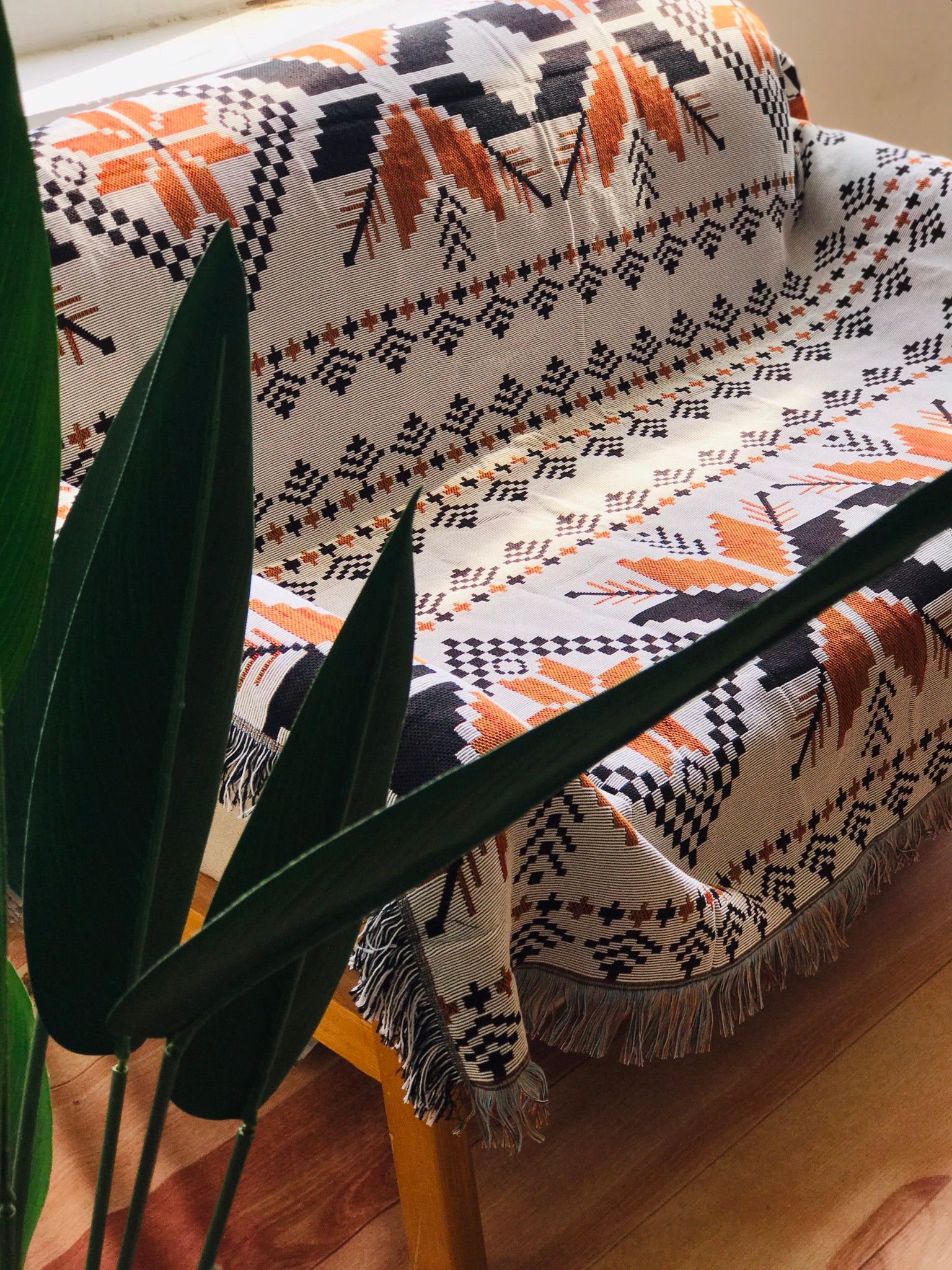 Boho white and orange