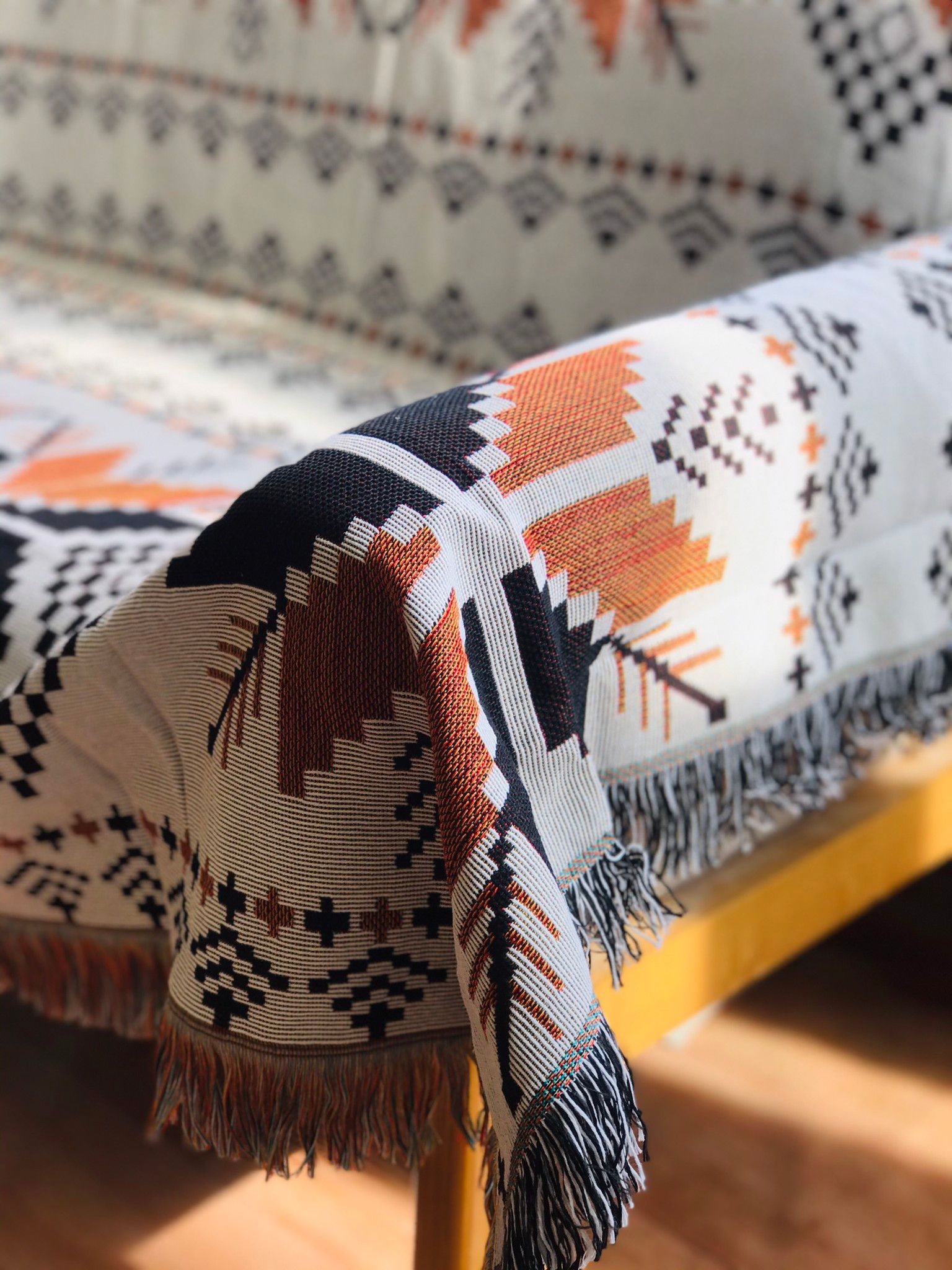 Boho white and orange