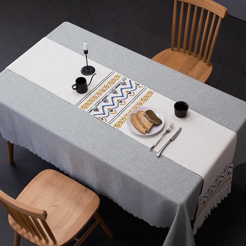 Table runner nhũ vàng xanh