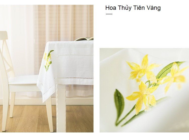 Khải trải bàn thêu tay