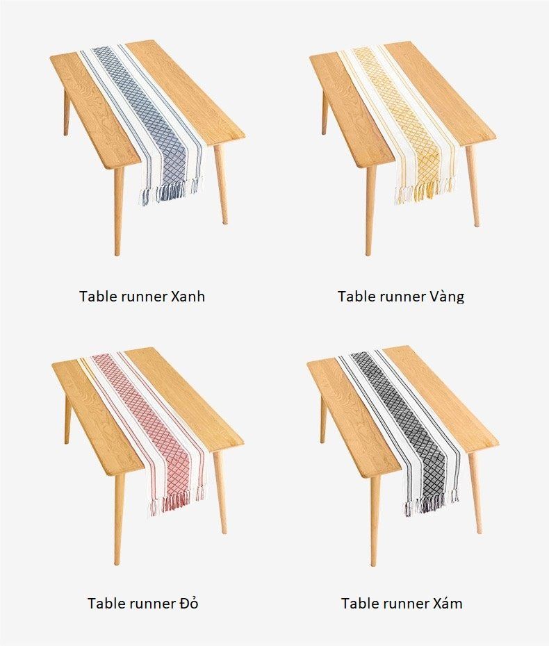 Table runner thêu sợi đan royal
