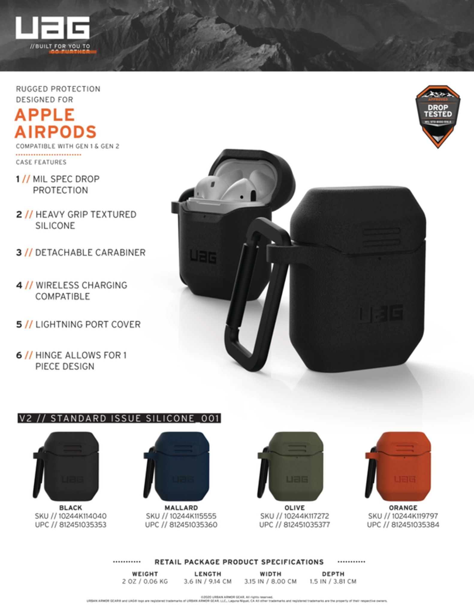 Ốp dẻo UAG Silicon V2 cho AirPods Gen 1/2