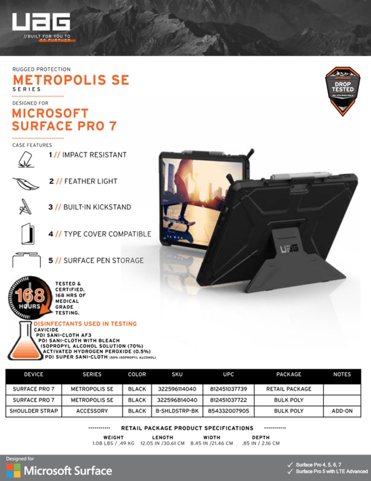 Ốp lưng UAG Metropolis SE cho Microsoft Surface Pro 7/6/5/LTE/4