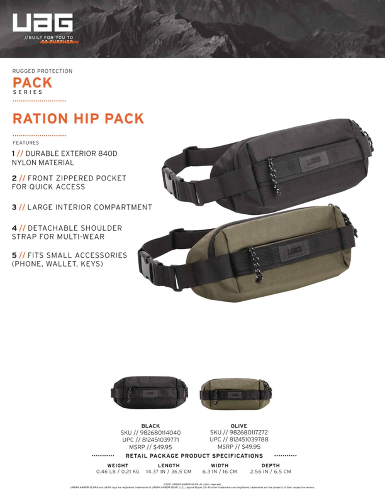 Túi đeo chéo UAG RATION CROSS BODY BAG / Hip Pack