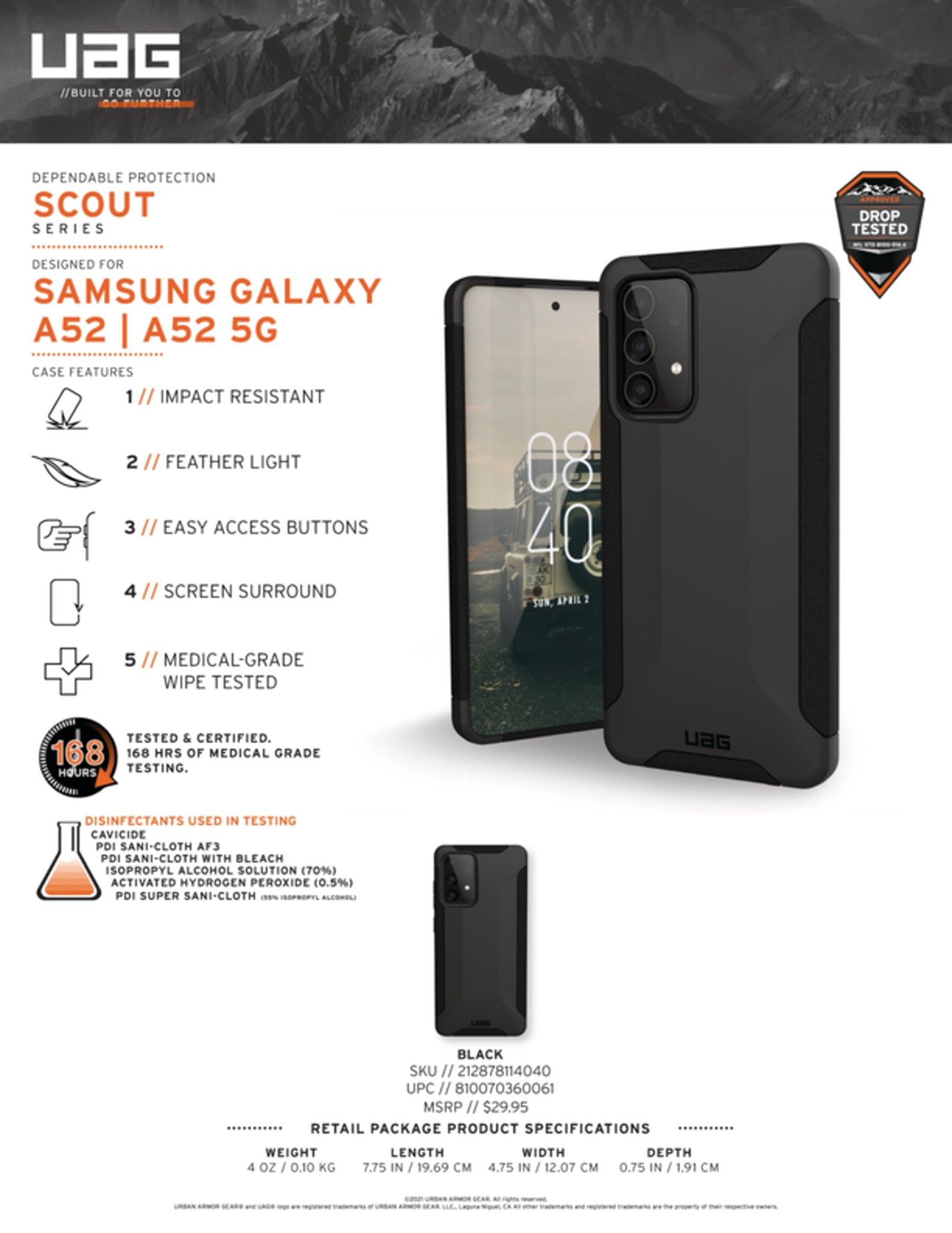 Ốp lưng Scout cho Samsung Galaxy A52/A52 5G
