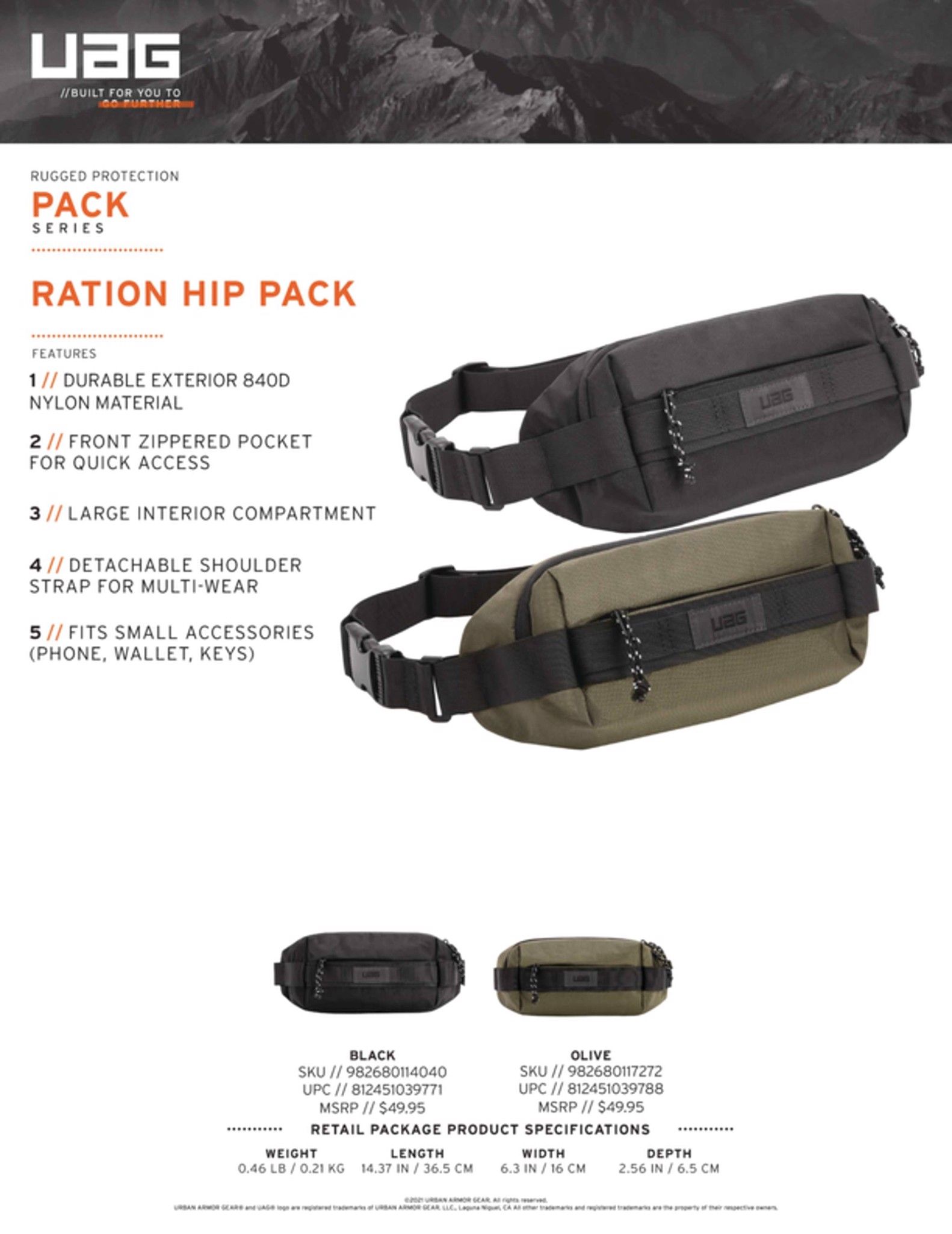  Túi đeo chéo UAG RATION CROSS BODY BAG / Hip Pack 