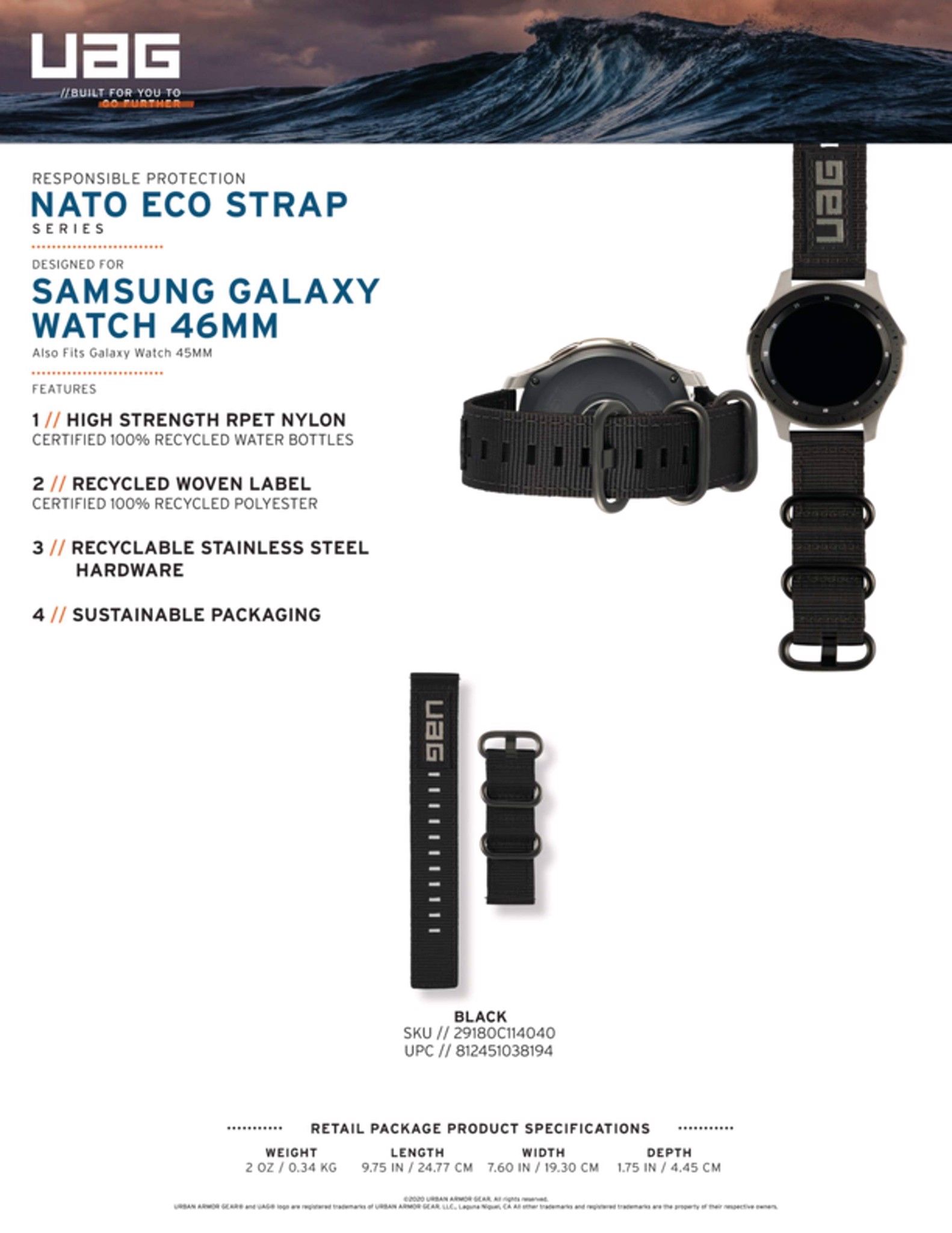 Dây dù UAG Nato Eco cho đồng hồ Samsung Galaxy Watch