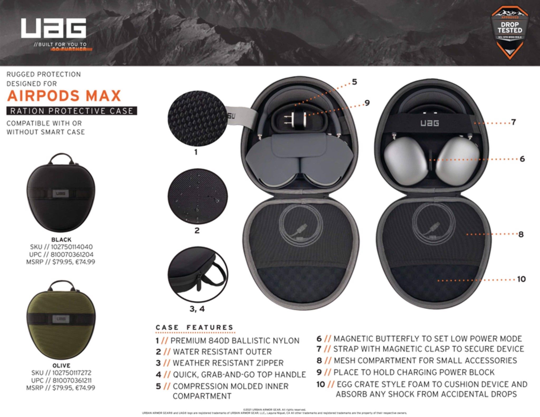 Hộp chống sốc UAG Ration Protective cho Airpods Max