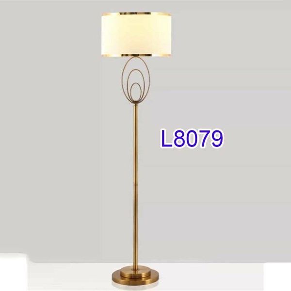 Đèn sàn hiện đại thân vàng chao trắng L8079 VLDSHD-019