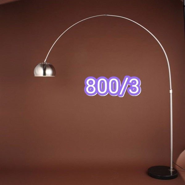 Đèn sàn cần cong thân chao inox 800/3 DC8003 VLDSCC-006