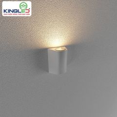 Kingled đèn led gắn tường ngoài trời 1 đầu tròn màu trắng, 7W, KT: 10*7,5*14, 3000K LWA0148A-WH