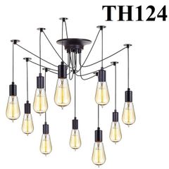 Đèn thả trang trí dây điện chân nhện 10 bóng E27 TH124 VLTHTR-035-10E27