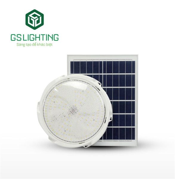 GS Đèn ốp nổi năng lượng mặt trời NLMT-GSONNL 100w điện áp 220v AC, ánh sáng 6000k, 90Lm/W, CRI >80, kích thước D320, GSONNL100