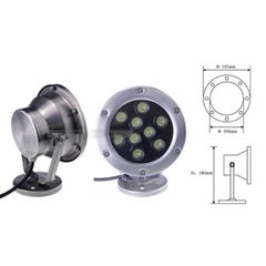 GS Đèn âm nước có đế GSN - AQUA 9w điện áp 24v AC, ánh sáng RGB, IP68, kích thước D145, góc chiếu 24 độ GSN9-RGB