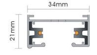 ELV Thanh ray T2 màu đen 1,5m, KT: 31*21mm CL-CT2001-1,5-BK