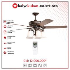 Quạt trần đèn Nhật Bản Kaiyo Kukan 5 cánh D152cm 50W DC AKI 522 ORB