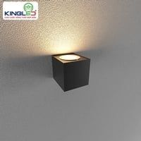 Kingled đèn led gắn tường ngoài trời 1 đầu vuông màu đen, 12W, KT: 9*9*10,5, 3000K LWA0150A-BK