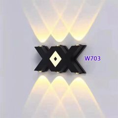 Đèn tường hiện đại 2 chữ X thân đen 6 tia 2 đầu W703 VLDTHD-096