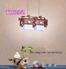 Đèn thả gỗ đôi D640*R380*H300 T1029/2 VLTHGO-019-2