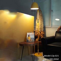 HT Đèn sàn hiện đại màu vàng chao D22cm, H140cm (giá không bóng) Cây 021 HTDSHD-006