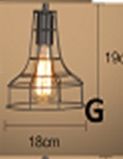 LVD Đèn thả hợp kim kiểu rọ dáng G thân đen; E27; KT: 180x230 (mm) TH023G VLTHHK-089-G