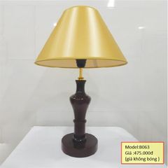 HT Đèn bàn trang trí thân gỗ, chao vải vàng (giá không bóng) B063 HTDBTR-028