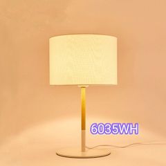Đèn bàn thân hợp kim trắng chao vải 6035=602 VLDBHK-022-WH