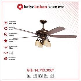 Quạt trần đèn Nhật Bản Kaiyo Kukan 5 cánh D152cm 52W DC YOKO 020