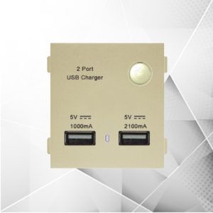 EDK Hạt ổ cắm đôi USB, màu vàng EL-U02