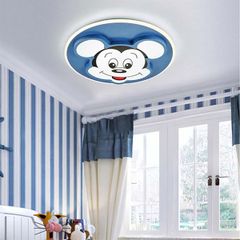 HT Đèn ốp trần trẻ em hình chuột mickey màu xanh D500mm, h=50mm 12W MN089 HTOPTE-004