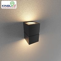 Kingled đèn led gắn tường ngoài trời 2 đầu vuông màu đen, 2*12W, KT: 10*11,5*17, 3000K LWA0150B-BK